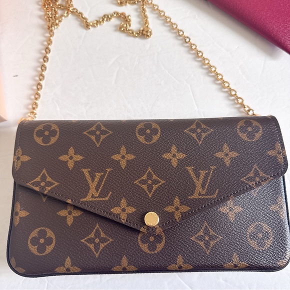 Louis Vuitton Felicie Pochette Monogram Canvas Fuchsia Microfiber - Picture 2 of 16